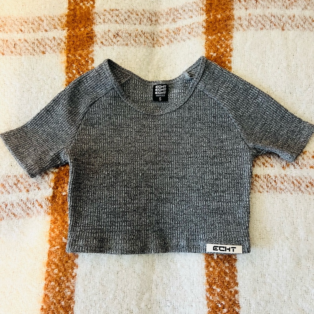 Echt Waffle Knit Cropped Tee